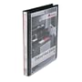 Universal� Deluxe Round Ring Vinyl View Binder, 1/2in Capacity, Black