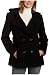 AK Anne Klein Women's Hooded Double-Breasted Peacoat, Black, Large