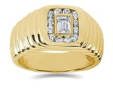 0.71 ctw Men's Diamond Ring in 14K Yellow Gold