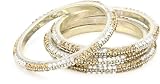 Chamak by priya kakkar 4 White and Gold Crystal Bangle Bracelets with Gold Chain 41XxhfBdXaL. SL160 Chamak by priya kakkar 4 White and Gold Crystal Bangle Bracelets with Gold Chain
