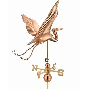 34 Grand Luxury Polished Copper Great Blue Heron Weathervane by 