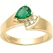 14K Yellow Gold Emerald and Diamond Ring