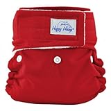 Happy Heiny's True Size One Size Hook & Loop Closure Cloth Diaper + 2 Microfiber Inserts (Red)
