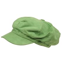 Suede Newsboy Cap-Lime