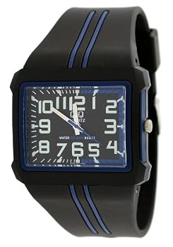 Q&Q #DP02J004Y Men's Square Analog Sports Watch with Resin Strap