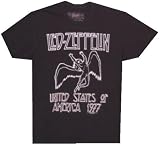 LED ZEPPELIN - US Tour 77 - Charcoal 30/1 Singles Cotton Slimfit Jersey T-Shirt