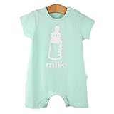 【SEBLES】ベビー 赤ちゃん ロンパース 肌着 半袖 無地 プリント コットン 綿 ナチュラル素材 初夏 夏 スナップ 象 ミルク 可愛い ユニセックス 男の子 女の子(タイプD,90cm)