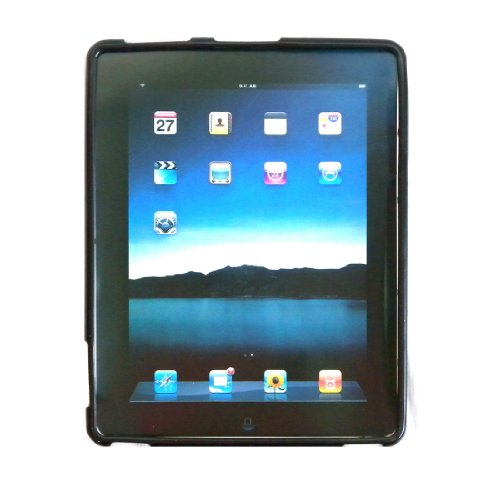 Solide Noire Couverture souple en gel protecteur pour ordinateur portable Tablet pour Apple iPad i-Pad