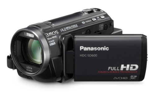 Panasonic - Panasonic HDC-SD600EGK Full-HD Camcorder (6,9 cm (2,7 Zoll) Display, 12-fach optischer Zoom, SD-Kartenslot, HDMI, USB 2.0) schwarz