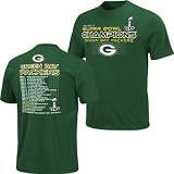 Green Bay Packers Super Bowl XLV Champions Championship Way III Schedule T-Shirt