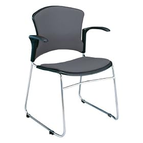 Upholstered Stackable Chair With Armrests. Package of 4 by OFM INC.