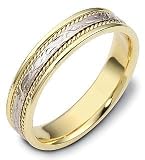 14 Karat 5mm Titanium & Yellow Gold Wedding Band Ring