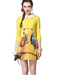 Summer Fit-and-Flare Elbow Length Sleeves Floral Print Club Dress/Evening Dress/Prom Dress/Wedding Party Dress 