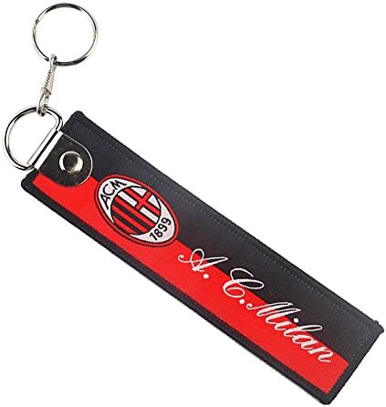 Football Club NATIONAL TEAM EMBROIDERED LOGO KEY CHAIN KEY TAG (A.C.MILAN)