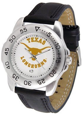 Texas Longhorns Suntime Mens Sports Watch w/ Leather Band - NCAA College Athletics