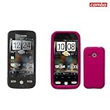 HTC Droid Eris S6200 Combo Premium Feel Hot Pink Silicon Skin Case Faceplat ....