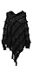 2LUV Women's Two-Tone Pullover Poncho With Fringe Trim
