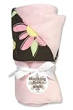 Trend Lab Receiving Blanket in Blossoms Floral Print Front/Pink Velour Back