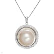 Necklace With 0.80ctw Precious Stones - Genuine Diamonds and Mobe pearl Beautifully Designed in 14K White Gold. Total item weight 12.9g Length 18in