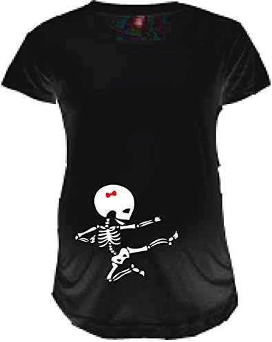 Funny Women's Maternity T Shirt Girl Ninja (Large)