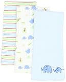 SpaSilk Baby-Boys Newborn 3 Pack Elephant Burp Cloth