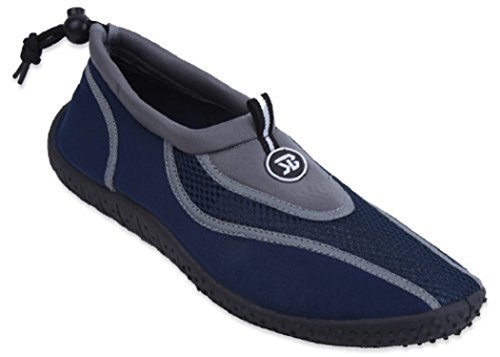 New Mens Slip on Water Pool Beach Shoes Aqua Socks (11, Grey 5907)