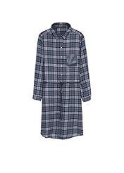 Plus Size Belted Long Sleeves Checkered Print Faux-Leather/Metallic/Polyester/Viscose  Shirt  Dress