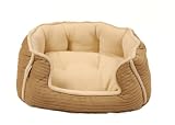 Happy Tails Designer Corduroy Cozy Pet Bed, Taupe