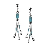 Sterling Liquid Silver Turquoise Beaded Dangle Earrings
