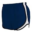 Navy Blue and White jersey white side stripe sport velocity shorts elastic waist