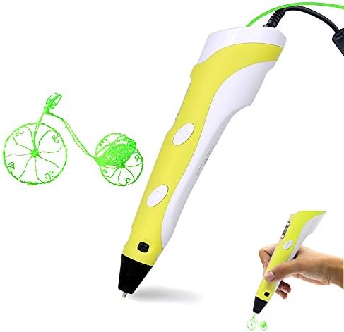 BUKE 3D Printing Pen Drawing Pen With ABS Filament Material(Yellow)