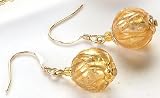 Gold Amber Globes Earrings Adornment Jewelry Jewel Accessory Studs