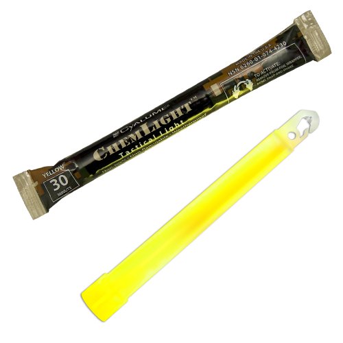 Cyalume ChemLight Military Grade Chemical Light Sticks Yellow High Intensity 6 Long 30 Minute Duration PackB0052ZASBO