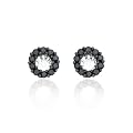 14k White Gold Black Diamond Earring Jackets for 1/2 Carat Stud Earrings (1/3 cttw)
