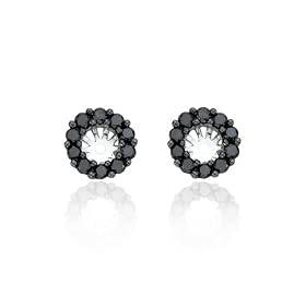 14k White Gold Black Diamond Earring Jackets for 1/2 Carat Stud Earrings (1/3 cttw)