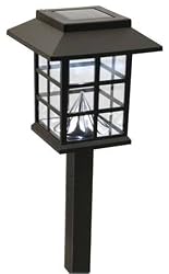 Moonrays 91242 Mission Style Lamp Solar Powered Plastic Path Light, 2 Pack