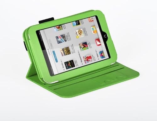Exact(TM) 360 degree Rotary leather case for Nook HD 7 Tablet Green (Support Auto Sleep/Wake Function)
