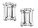 3.00 cts Genuine Emerald Cut White Topaz Earrings - 14kt White or Yellow Gold