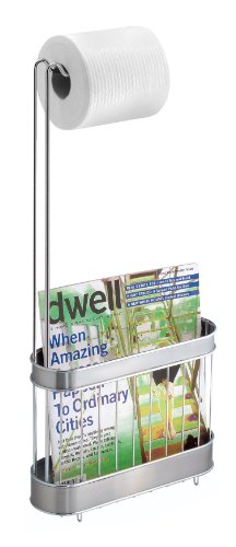 InterDesign Bruschia Magazine / Toilet Tissue Stand, Brushed Stainless Steel