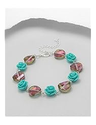 Rose Resin Bracelet In Zinc
