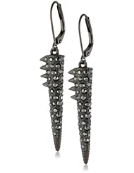 Sam Edelman Pave Matte Hematite Colored Drop Spike Earrings