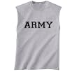 Athletic ARMY Sleeveless T-Shirt - Military Style Physical Training T-Shirt in gray