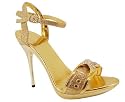 Metallic Tooled Rhinestone Heel