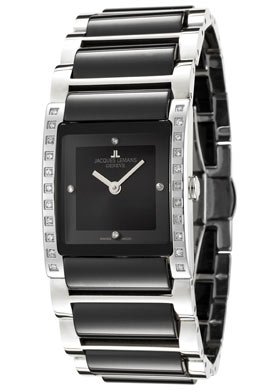 Jacques Lemans Women's GU210E Geneve Collection Gloria Diamond Accented Black Ceramic Stainless Watch