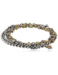 M.Cohen Handmade Designs Double Layer Brass and Sterling Silver Chain Bracelet