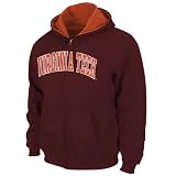 Virginia Tech Hokies Maroon Tackle Twill Full Zip Hooded Sweatshirt