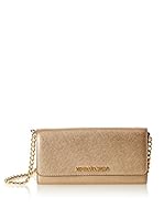 Michael Kors Bandolera Jet Set Travel Metallic Saffiano Chain Wallet (Oro)