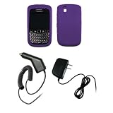 BlackBerry Bold 9650 - Premium Royal Purple Soft Silicone Gel Skin Cover Case + Rapid Car Charger + Wall Travel Home Charger for BlackBerry Bold 9650
