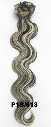 Beauty Wig World Curly 22" Full Head Synthetic Futura Heat Resistance Hair Extensions Clip on in Hairpieces 12pcs 130g (#P1B/613)