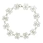 Sterling Silver Delicate Filigree Daisy Link Bracelet